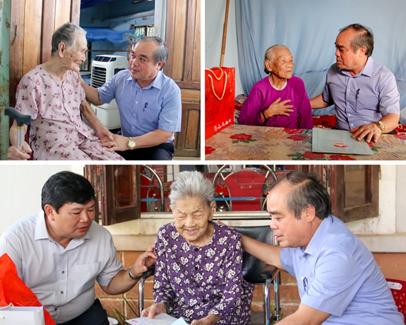 Phó Chủ tịch Thường trực UBND tỉnh Trần Hoàng Tuấn thăm, tặng quà người có công huyện Trà Bồng và thăm hỏi các mẹ VNAH tại huyện Nghĩa Hành (2)