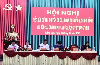 Phó Chủ tịch Quốc hội Trần Quang Phương tiếp xúc cử tri Hội cựu chiến binh và lực lượng vũ trang tỉnh
