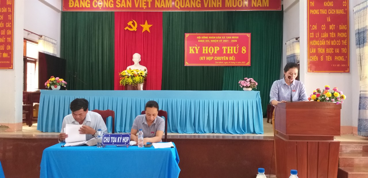 Hội đồng nhân dân xã Tịnh Minh, khóa XIII, nhiệm kỳ 2021 - 2026 tổ chức kỳ họp lần thứ 8 (kỳ họp chuyên đề)