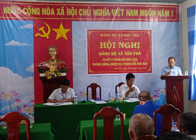 Đảng ủy xã Sơn Trà tổ chức Hội nghị Đảng bộ xã sơ kết 6 tháng đầu năm, triển khai nhiệm vụ 6 tháng cuối năm 2023