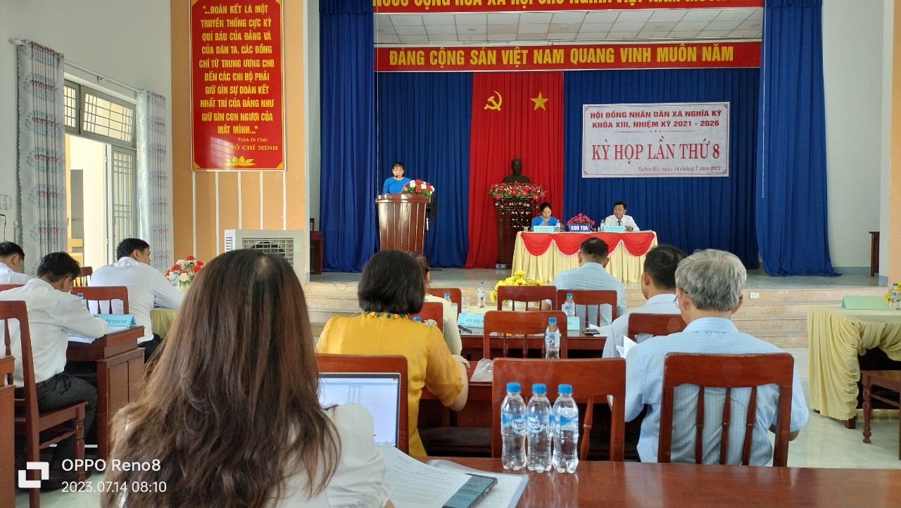 HĐND xã Nghĩa Kỳ tổ chức kỳ họp lần thứ 8, khóa XIII, nhiệm kỳ 2021 - 2026