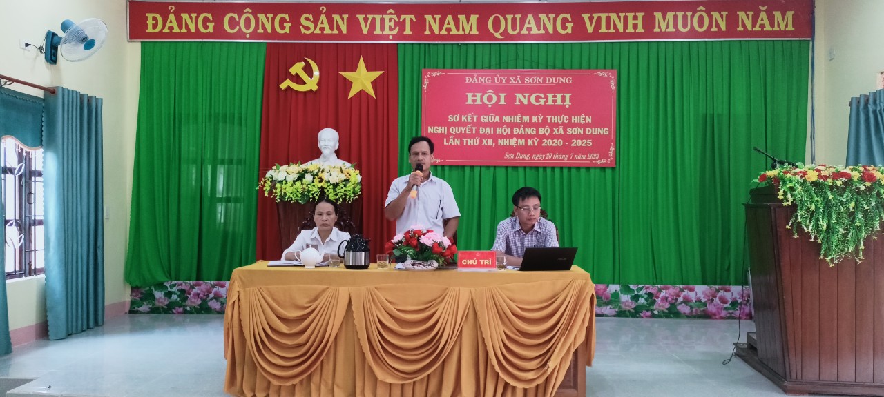 Đảng ủy xã Sơn Dung tổ chức Hội nghị sơ kết giữa nhiệm kỳ thực hiện Nghị quyết đại hội Đảng bộ xã, lần thứ XII, nhiệm kỳ 2020 – 2025.