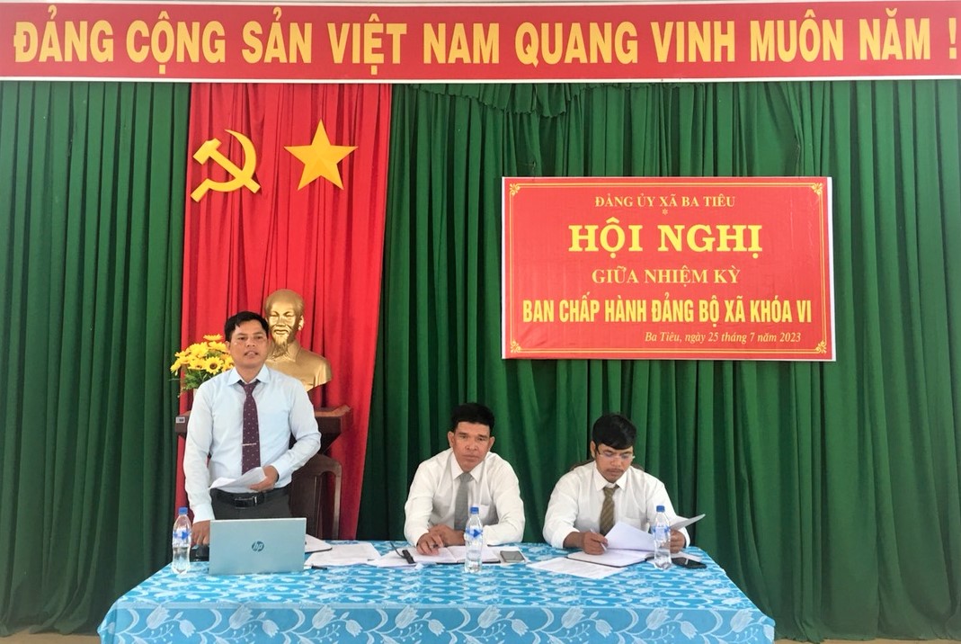 Đảng ủy xã Ba Tiêu tổ chức Hội sơ kết giữa nhiệm kỳ Đại hội Đảng bộ xã lần thứ VI, Nhiệm kỳ 2020-2025