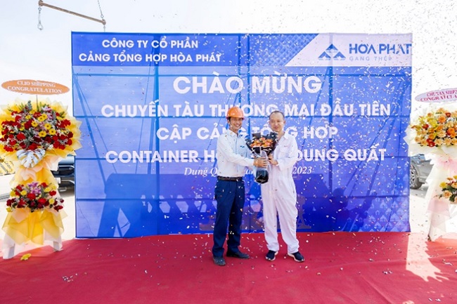 Cảng tổng hợp Container Hòa Phát Dung Quất đưa bến đầu tiên vào khai thác