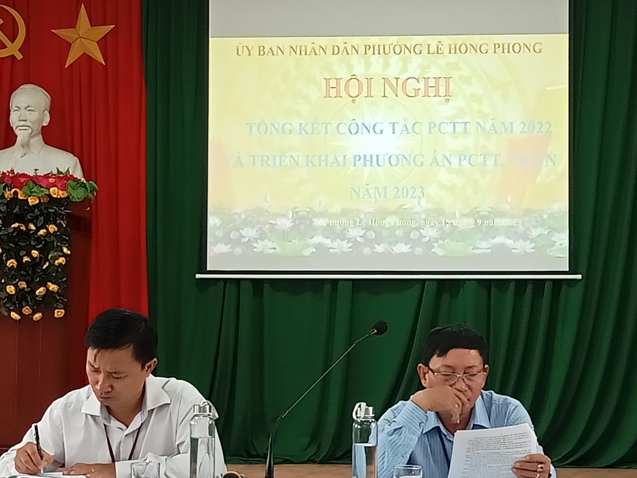 UBND phường Lê Hồng Phong tổ chức hội nghị tổng kết công tác phòng chống thiên tai năm 2022 và triển khai phương án phòng chống thiên tai, tìm kiếm cứu nạn năm 2023