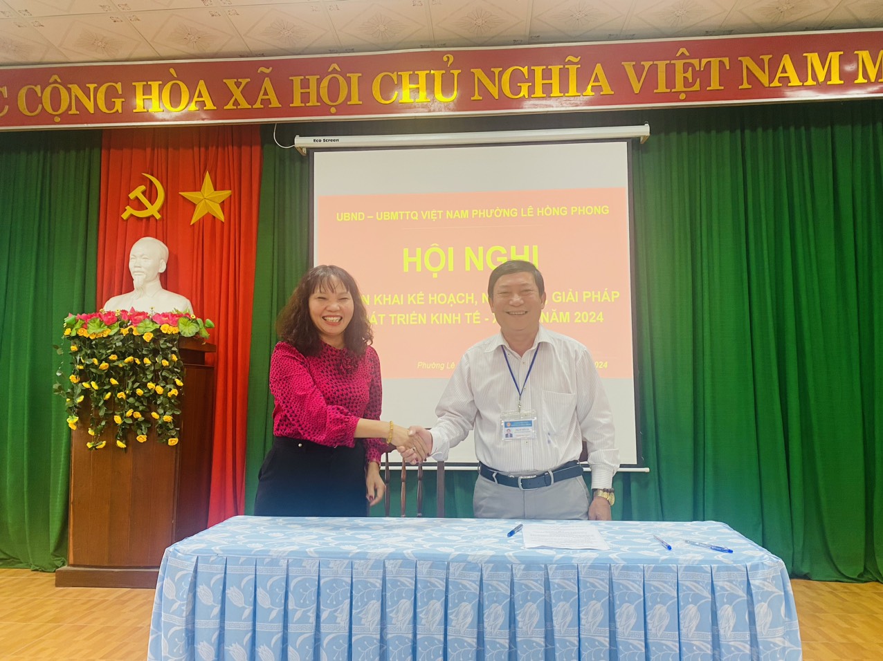 UBND phường phối hợp với Ủy ban Mặt trận Tổ quốc Việt Nam phường tổ chức Hội nghị triển khai kế hoạch nhiệm vụ, giải pháp phát triển kinh tế - xã hội năm 2024