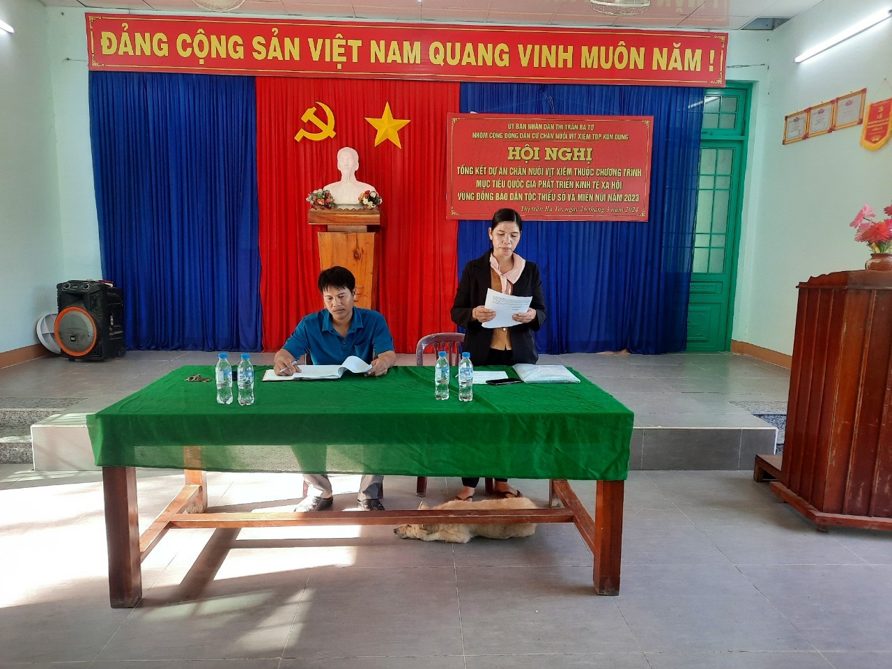 Hội nghị tổng kết Dự án chăn nuôi vịt xiêm trên địa bàn tổ dân phố Kon Dung, thị trấn Ba Tơ.