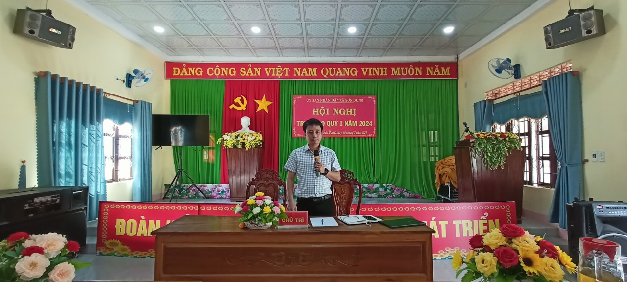 UBND xã Sơn Dung tổ chức Hội nghị Trực báo Qúy I năm 2024.
