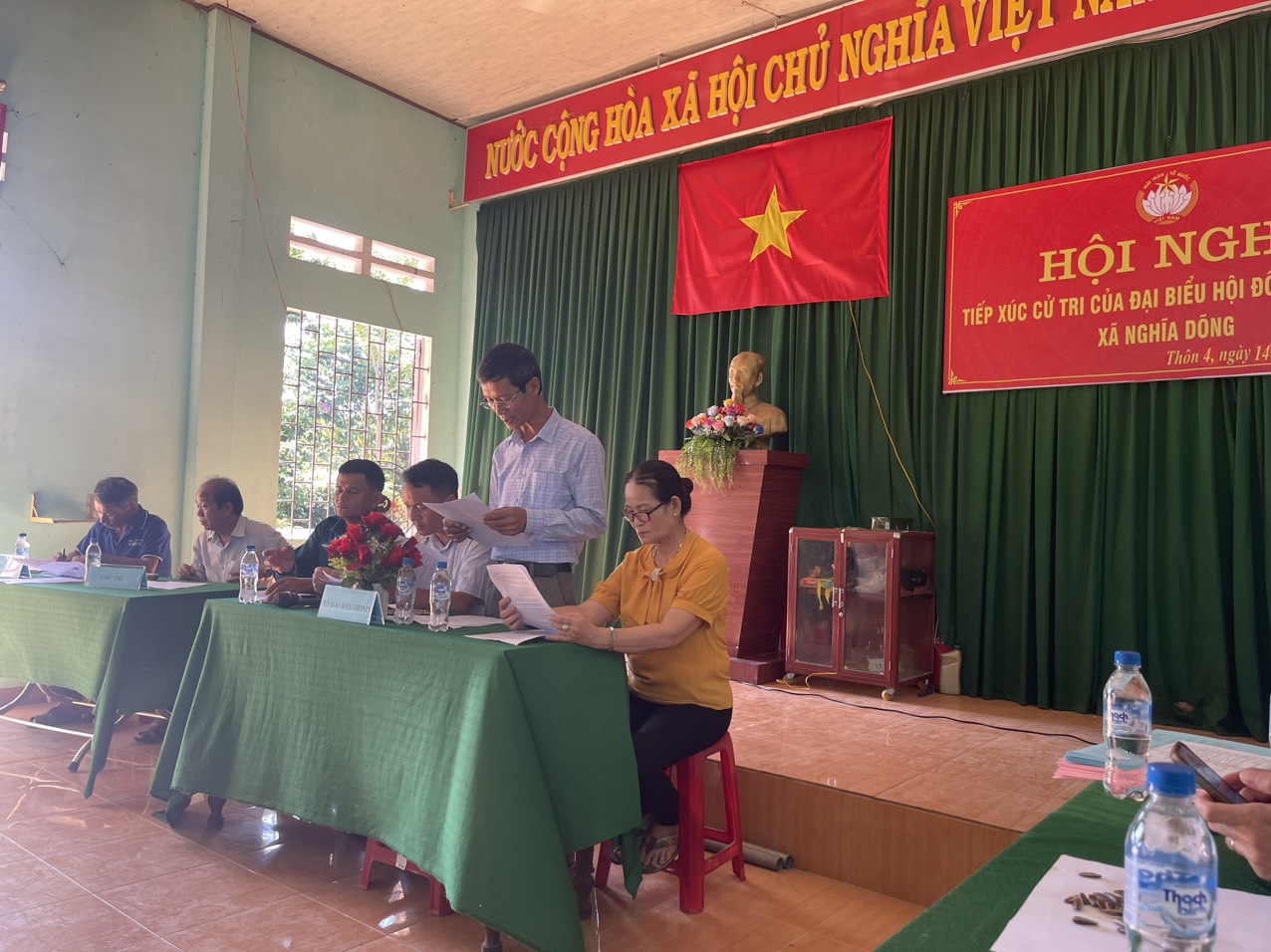 Hội Nghị tiếp xúc cử tri của đại biểu HĐND xã tại điểm sinh hoạt văn hóa 04 thôn trên địa bàn xã Nghĩa Dõng