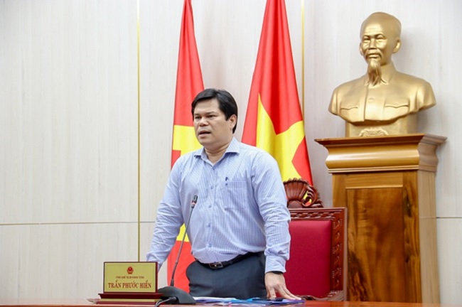 PPC's vice chairman, Tran Phuoc Hien, urges Binh Son district to implement compensation and site clearance