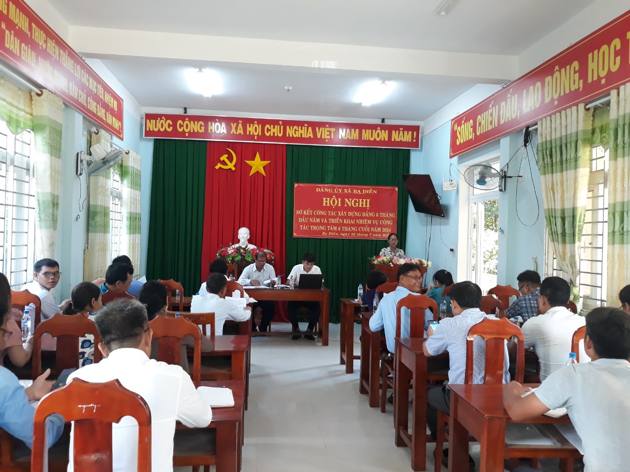 Đảng ủy xã Ba Điền tổ chức Hội nghị sơ kết công tác lãnh đạo, chỉ đạo 6 tháng đầu năm và triển khai phương hướng nhiệm vụ 6 tháng cuối năm 2024