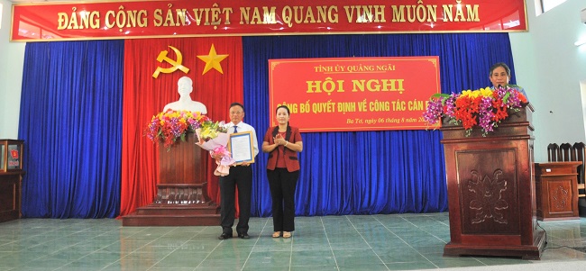 Ông Phạm Xuân Vinh giữ chức vụ Phó Bí thư Huyện ủy Ba Tơ