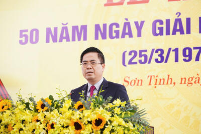 Chủ tịch UBND tỉnh Nguyễn Hoàng Giang phát biểu tại buổi lễ