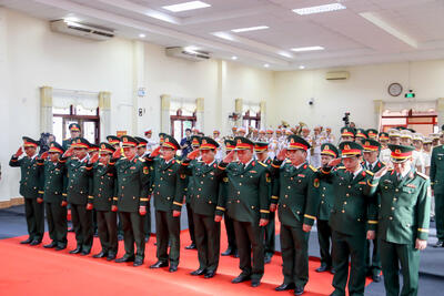 Đoàn Ban Thường vụ Đảng uỷ - Bộ Tư lệnh Quân khu 5 viếng nguyên Chủ tịch nước Trần Đức Lương tại Hội trường T50, Bộ Chỉ huy Quân sự tỉnh Quảng Ngãi