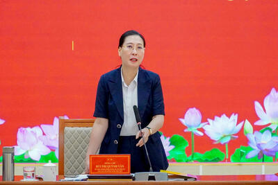 Ủy viên Ban Chấp hành Trung ương Đảng, Bí thư Tỉnh ủy, Chủ tịch HĐND tỉnh Bùi Thị Quỳnh Vân chỉ đạo tại buổi làm việc