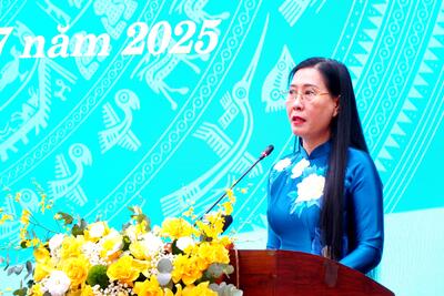 Ủy viên Trung ương Đảng, Bí thư Tỉnh ủy Bùi Thị Quỳnh Vân phát biểu chỉ đạo tại Kỳ họp