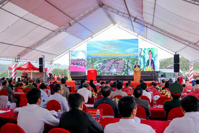 Quang cảnh buổi lễ tại điểm cầu xã Dục Nông