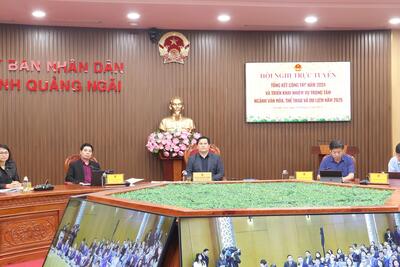 Quang cảnh Hội nghị tại điểm cầu Quảng Ngãi