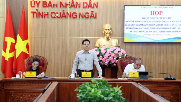Quảng Ngãi chuẩn bị sẵn sàng cho Lễ kỷ niệm 80 năm Ngày Khởi nghĩa Ba Tơ và 50 năm Ngày Giải phóng tỉnh Quảng Ngãi