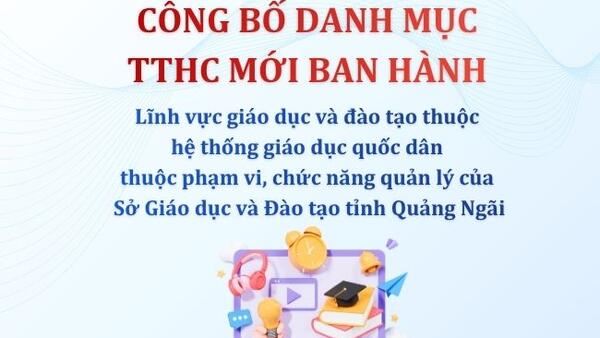 Công bố 2 thủ tục hành chính mới trong lĩnh vực giáo dục và đào tạo