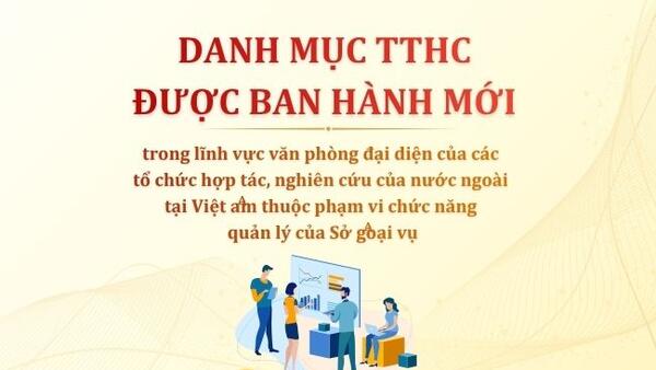 Công bố 2 TTHC mới trong lĩnh vực văn phòng đại diện của các tổ chức hợp tác, nghiên cứu của nước ngoài tại Việt Nam
