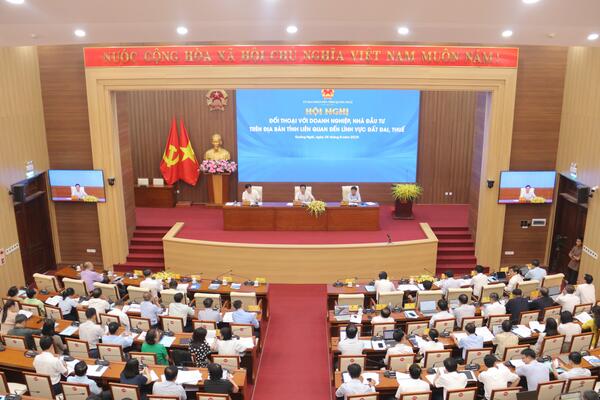 Lãnh đạo tỉnh đối thoại với doanh nghiệp, nhà đầu tư về lĩnh vực đất đai và thuế